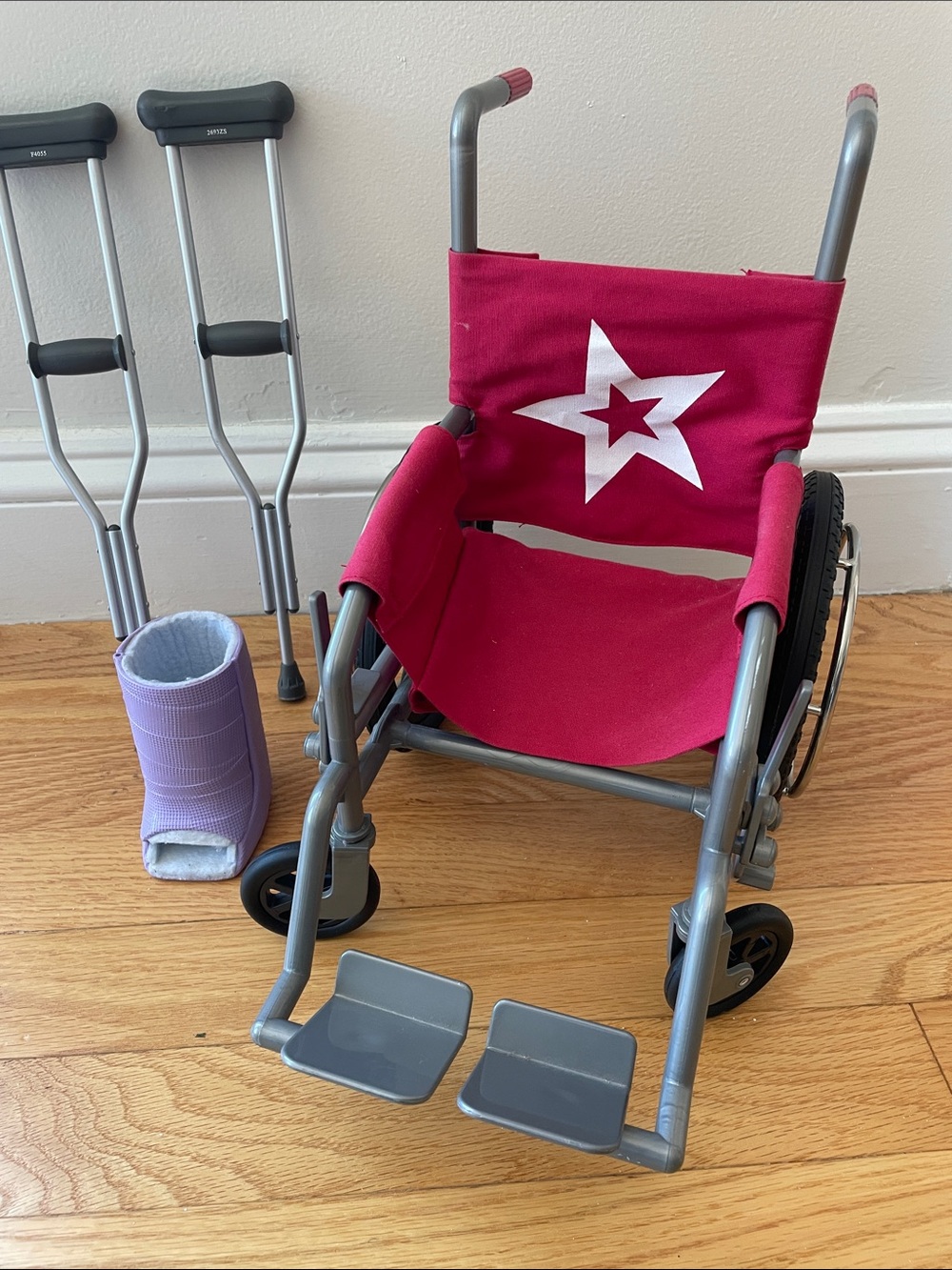 American Girl Wheelchair Set with Crutches and Cast